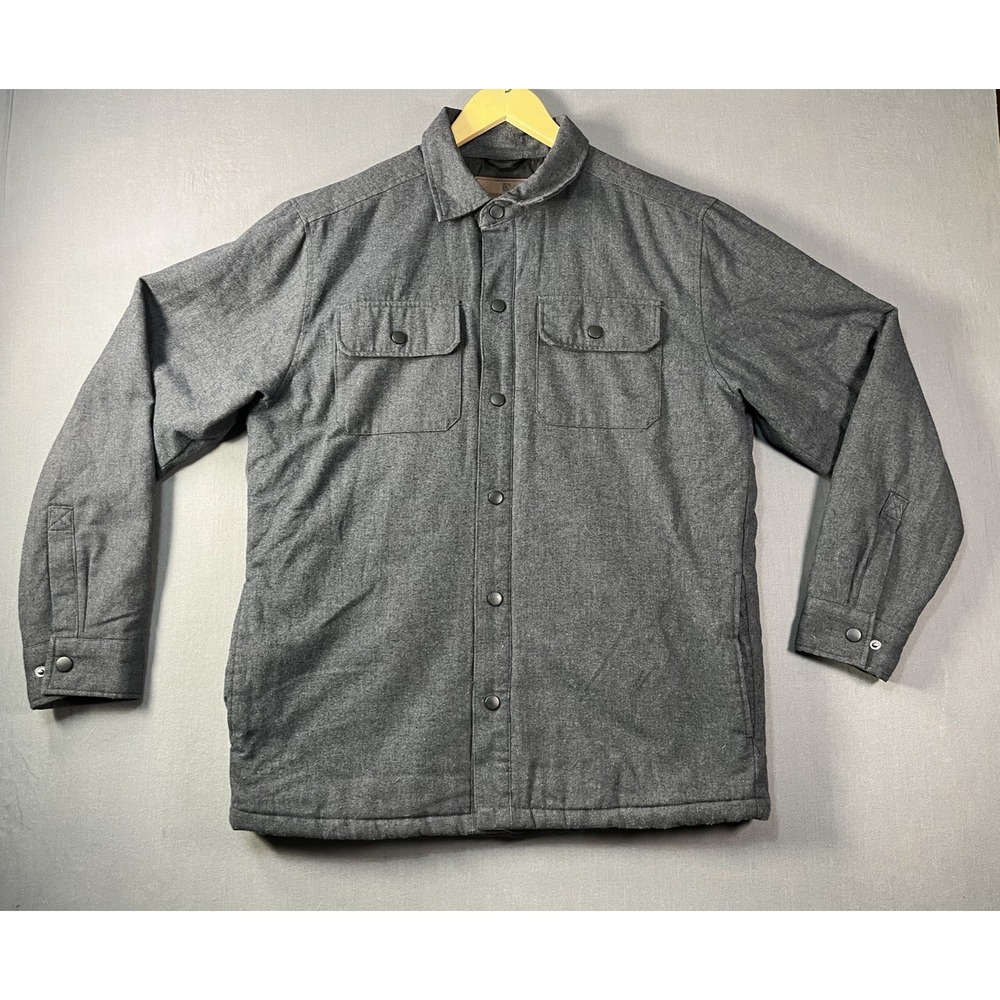 Rugged Elements Insulated Shirt Jacket Mens M Chore Coat Grey Shacket L Sleeve